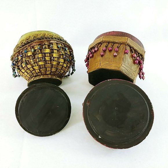 Storage Box Caddy with Lids Apple Pear Beaded Decorative Resin - Picture 5 of 10